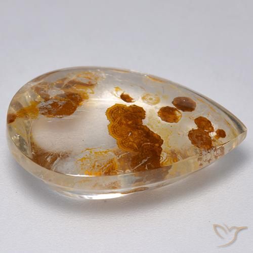 Quartzo Com Marcassita Multicolorido Natural 9.82ct, Formato de pêra, Transparente
