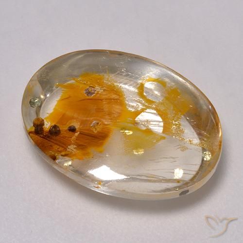 Quartzo Com Marcassita Multicolorido Natural 10.11ct, oval, Transparente
