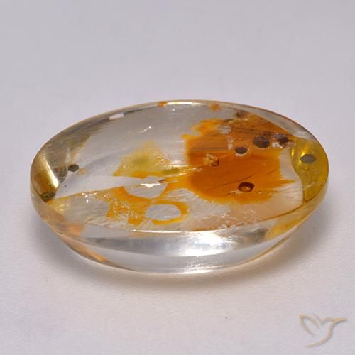 Quartzo Com Marcassita Multicolorido Natural 10.11ct, oval, Transparente