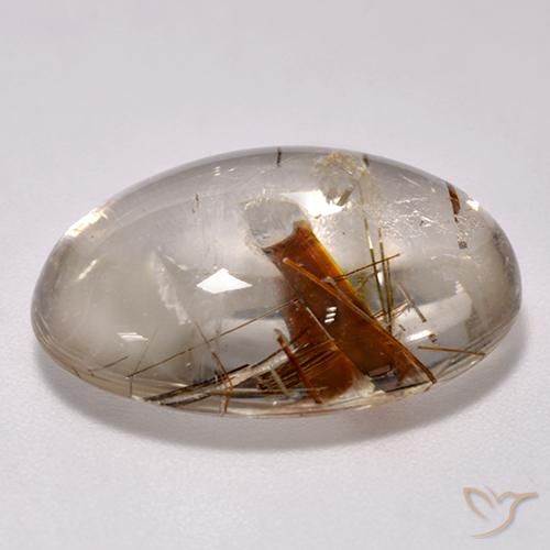 Quartzo Com Marcassita Multicolorido Natural 14.43ct, oval, Transparente