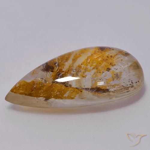 Quartzo Com Marcassita Multicolorido Natural 13.51ct, Formato de pêra, Transparente