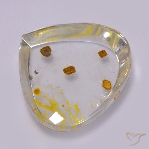 Quartzo Com Marcassita Multicolorido Natural 17.42ct, Formato de pêra, Transparente