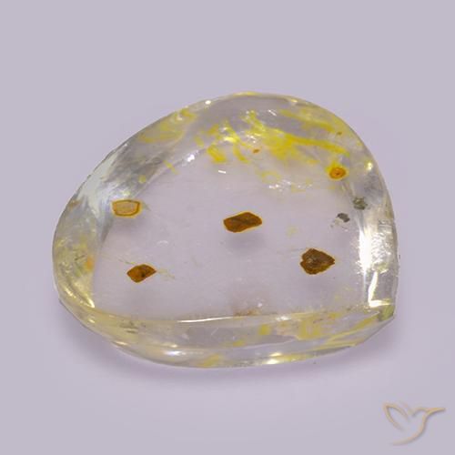 Quartzo Com Marcassita Multicolorido Natural 17.42ct, Formato de pêra, Transparente