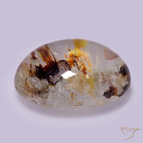 Quartzo Com Marcassita Multicolorido Natural 10.56ct, oval, Transparente