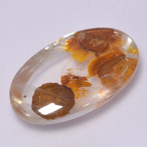 Quartzo Com Marcassita Multicolorido Natural 12.68ct, Corte Oval, Transparente