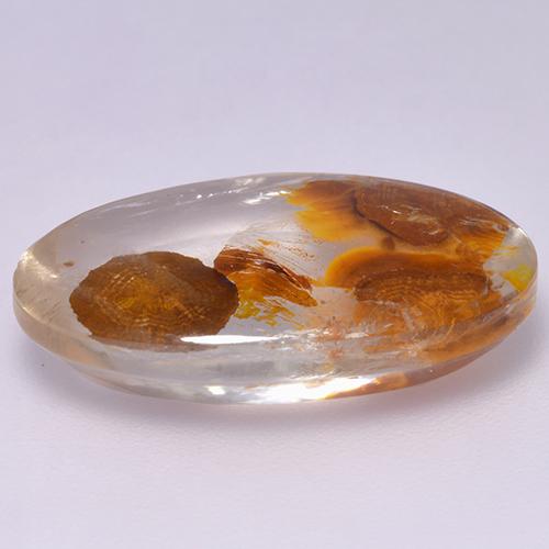 Quartzo Com Marcassita Multicolorido Natural 12.68ct, Corte Oval, Transparente