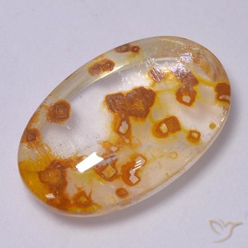 Quartzo Com Marcassita Multicolorido Natural 22.00ct, oval, Transparente