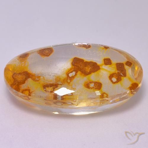 Quartzo Com Marcassita Multicolorido Natural 22.00ct, oval, Transparente