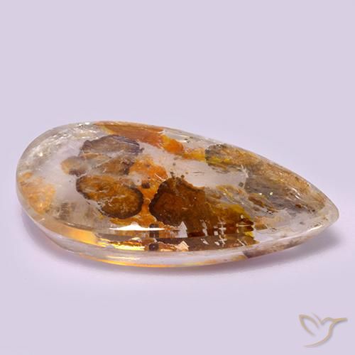 Quartzo Com Marcassita Multicolorido Natural 20.84ct, Formato de pêra, Transparente