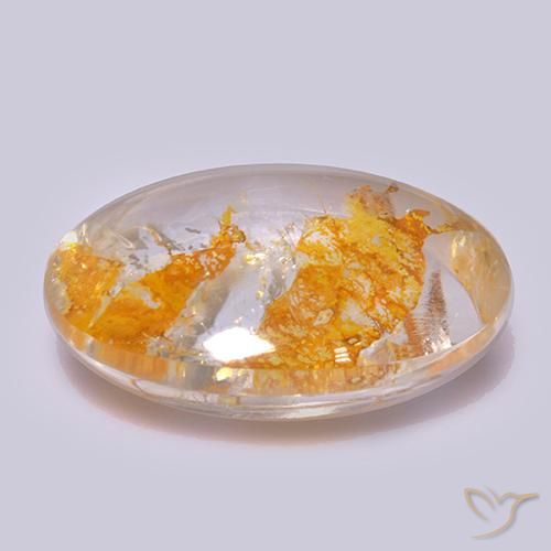 Quartzo Com Marcassita Multicolorido Natural 22.34ct, oval, Transparente