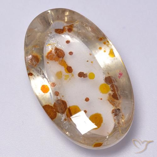 19.98ct Natural Multicolorido Quartzo Com Marcassita, oval, Transparente