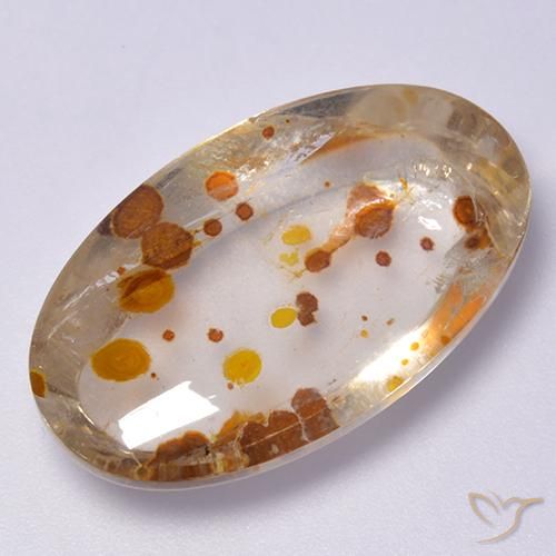 Quartzo Com Marcassita Multicolorido Natural 19.98ct, oval, Transparente