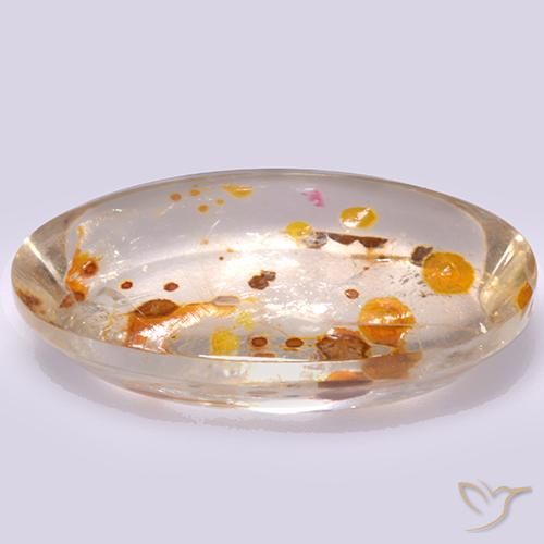 Quartzo Com Marcassita Multicolorido Natural 19.98ct, oval, Transparente