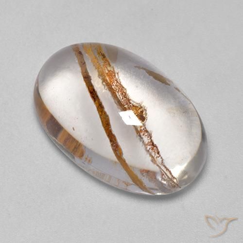 Quartzo Com Marcassita Multicolorido Natural 12.65ct, oval, Transparente