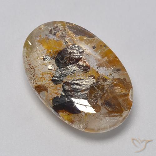 11.56ct Natural Multicolorido Quartzo Com Marcassita, oval, Transparente