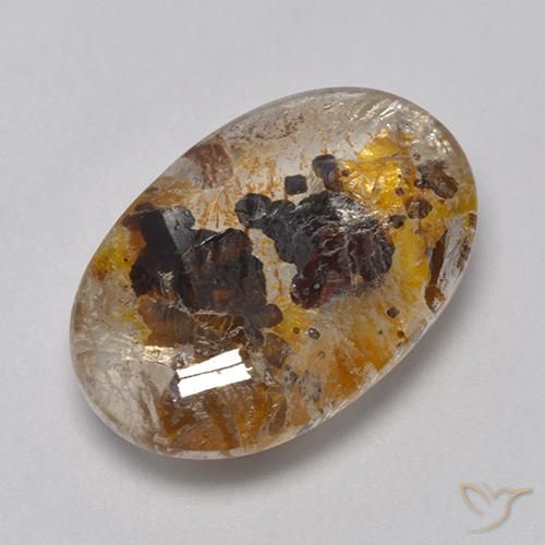 Quartzo Com Marcassita Multicolorido Natural 11.56ct, oval, Transparente