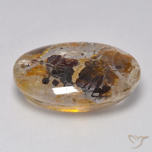 Quartzo Com Marcassita Multicolorido Natural 11.56ct, oval, Transparente