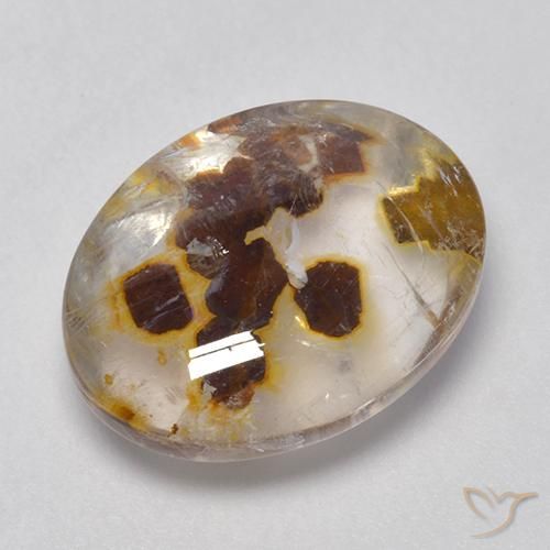 9.88ct Natural Multicolorido Quartzo Com Marcassita, oval, Transparente