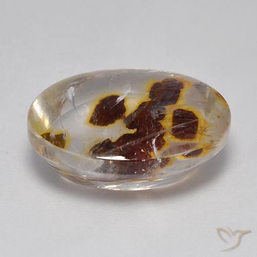 Quartzo Com Marcassita Multicolorido Natural 9.88ct, oval, Transparente
