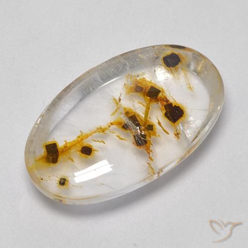 12.18ct Natural Multicolorido Quartzo Com Marcassita, oval, Transparente