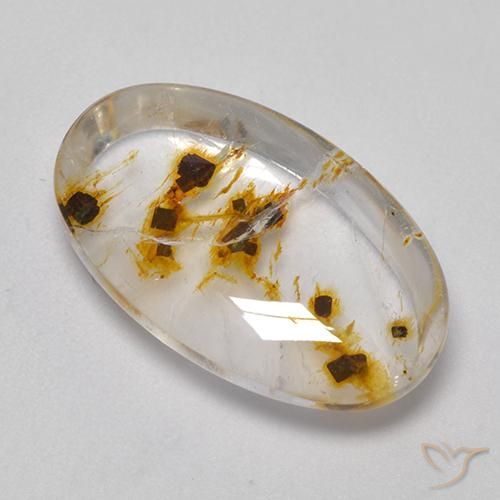 Quartzo Com Marcassita Multicolorido Natural 12.18ct, oval, Transparente