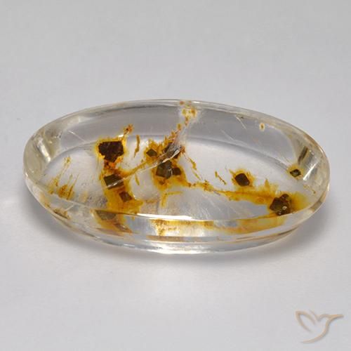 Quartzo Com Marcassita Multicolorido Natural 12.18ct, oval, Transparente