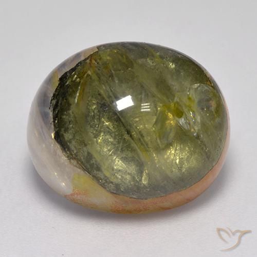 15.61ct Natural Multicolorido Quartzo Com Marcassita, oval, Translúcido