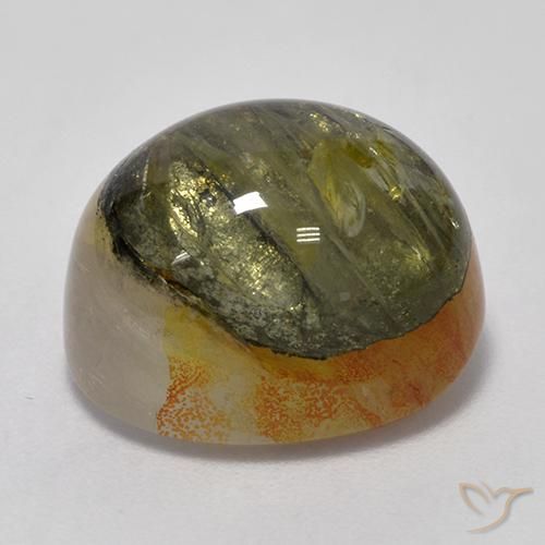 Quartzo Com Marcassita Multicolorido Natural 15.61ct, oval, Translúcido