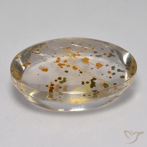 Quartzo Com Marcassita Multicolorido Natural 16.27ct, oval, Transparente