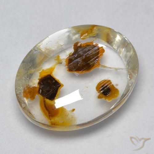 8.54ct Natural Multicolorido Quartzo Com Marcassita, oval, Transparente