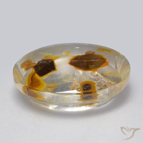Quartzo Com Marcassita Multicolorido Natural 8.54ct, oval, Transparente