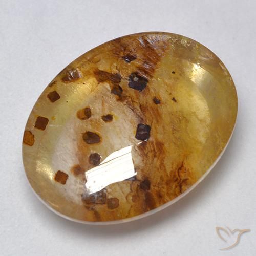Quartzo Com Marcassita Multicolorido Natural 12.19ct, oval, Transparente