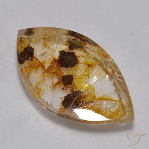 12.66ct Natural Multicolorido Quartzo Com Marcassita, Marquesa, Transparente