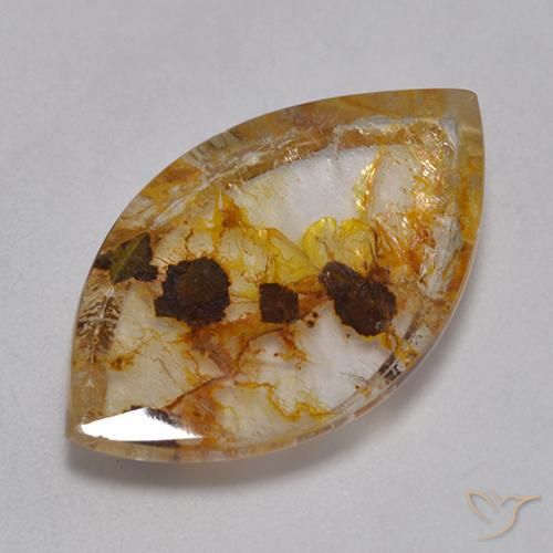 Quartzo Com Marcassita Multicolorido Natural 12.66ct, Marquesa, Transparente