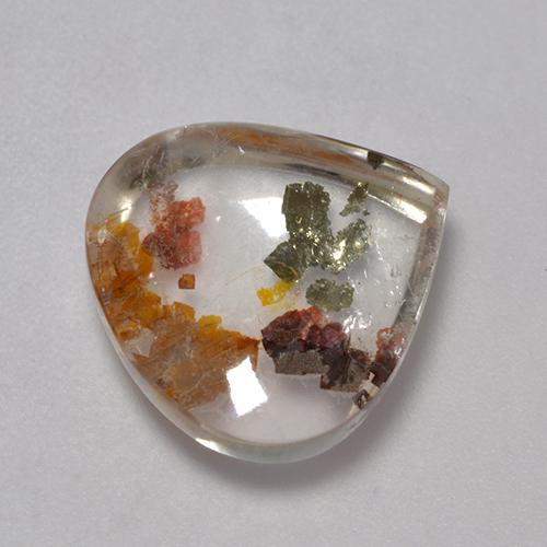 Quartzo Com Marcassita Multicolorido Natural 6.29ct, Formato de pêra, Transparente