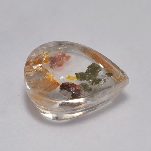 Quartzo Com Marcassita Multicolorido Natural 6.29ct, Formato de pêra, Transparente