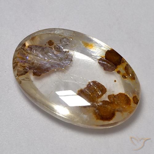 Quartzo Com Marcassita Multicolorido Natural 8.86ct, oval, Transparente