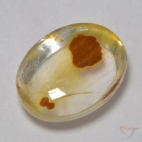 11.34ct Natural Multicolorido Quartzo Com Marcassita, oval, Transparente