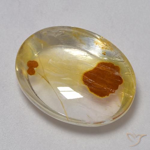 Quartzo Com Marcassita Multicolorido Natural 11.34ct, oval, Transparente
