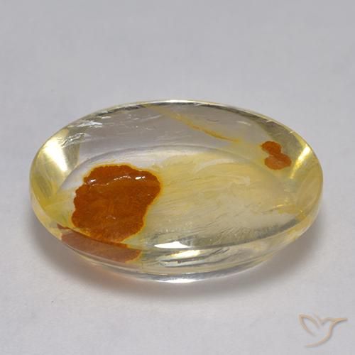 Quartzo Com Marcassita Multicolorido Natural 11.34ct, oval, Transparente