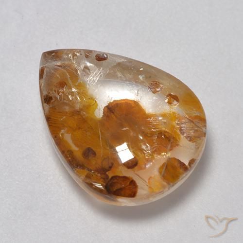 Quartzo Com Marcassita Multicolorido Natural 7.17ct, Formato de pêra, Transparente