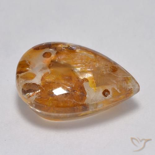 Quartzo Com Marcassita Multicolorido Natural 7.17ct, Formato de pêra, Transparente