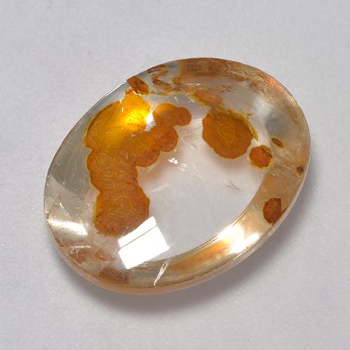 Quartzo com Marcasita Multicolorido Natural 5,86ct, Corte Oval, Transparente