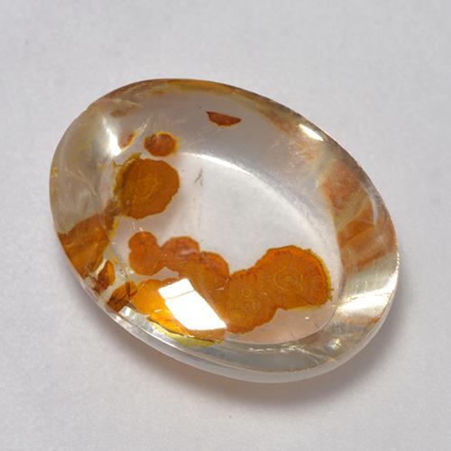 Quartzo com Marcasita Multicolorido Natural 5,86ct, Corte Oval, Transparente