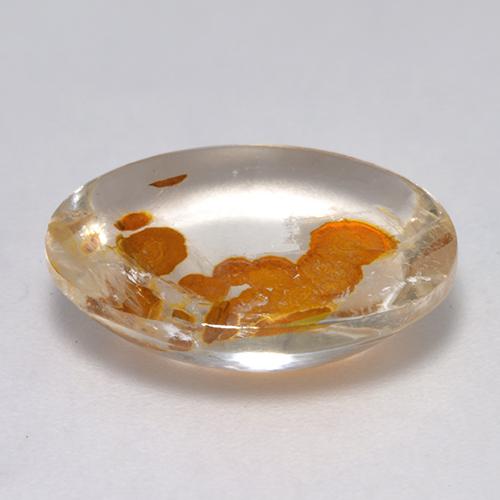 Quartzo com Marcasita Multicolorido Natural 5,86ct, Corte Oval, Transparente
