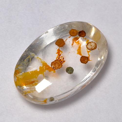 Quartzo Com Marcassita Multicolorido Natural 6.64ct, Corte Oval, Transparente