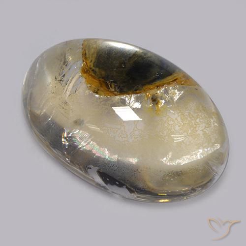 13.90ct Natural Multicolorido Quartzo Com Marcassita, oval, Transparente