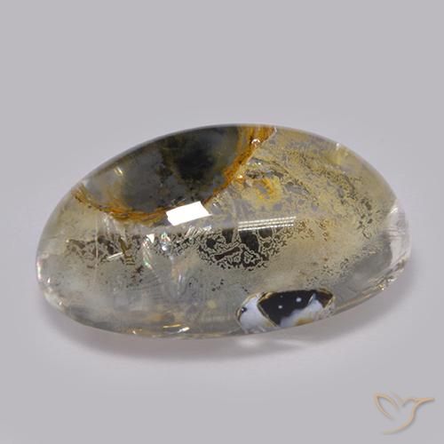 Quartzo Com Marcassita Multicolorido Natural 13.90ct, oval, Transparente