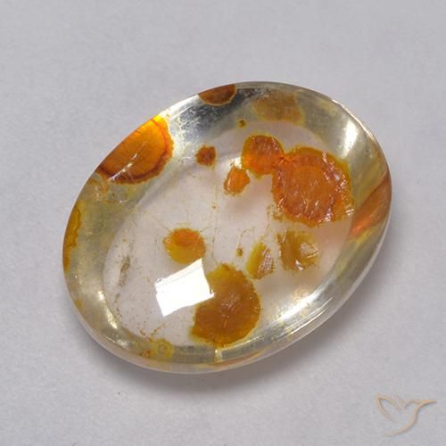 9.08ct Natural Multicolorido Quartzo Com Marcassita, oval, Transparente