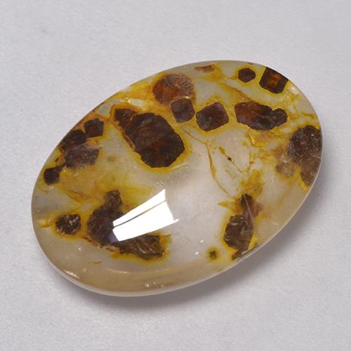 Quartzo com marcasita multicolorido natural 11,35ct, corte oval, transparente